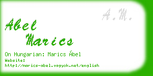 abel marics business card