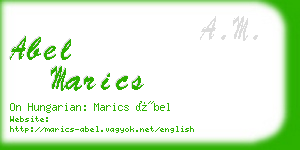 abel marics business card